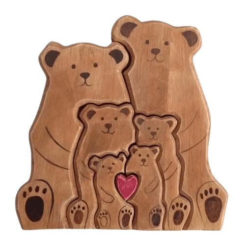 wooden bear family puzzle